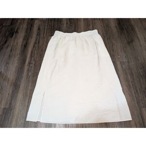 COS‎ Striped Midi Skirt Elastic Waist Slit Pockets Minimalist Casual Size EU 44